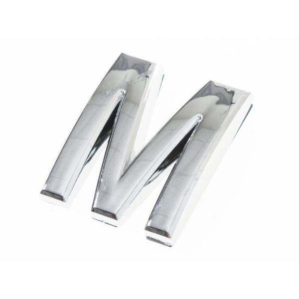 7CM 英字 アルファベット エンブレム ステッカー シール シルバー#M