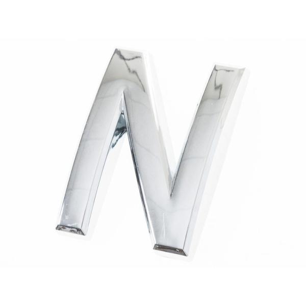 7CM 英字 アルファベット エンブレム ステッカー シール シルバー#N