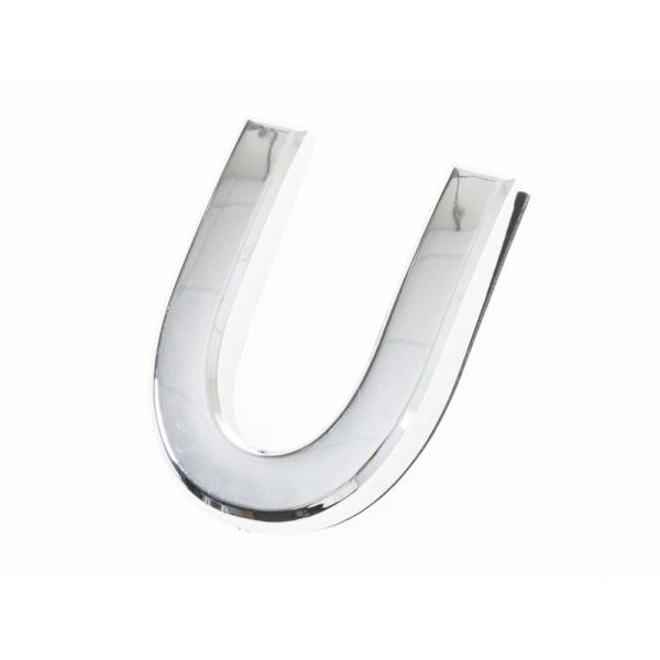 7CM 英字 アルファベット エンブレム ステッカー シール シルバー#U