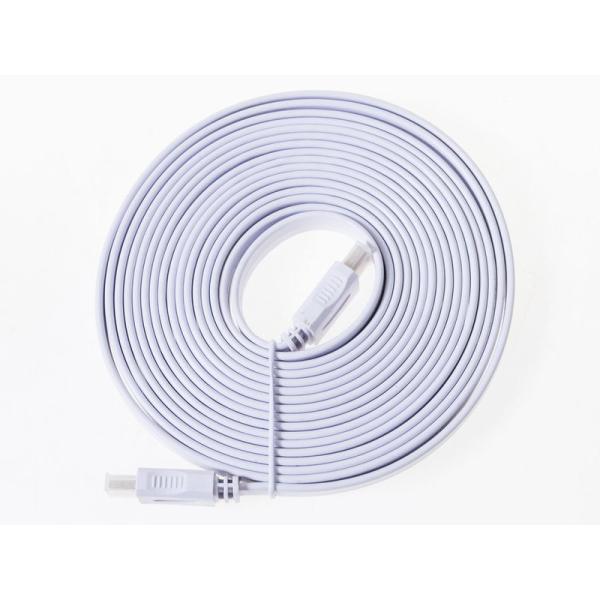 HDMI オス TO オス アダプタ コネクター 延長ケーブル 平タイプ#ホワイト5M