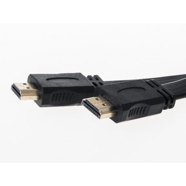 HDMI オス TO オス アダプタ コネクター 延長ケーブル 平タイプ#ブラック3M