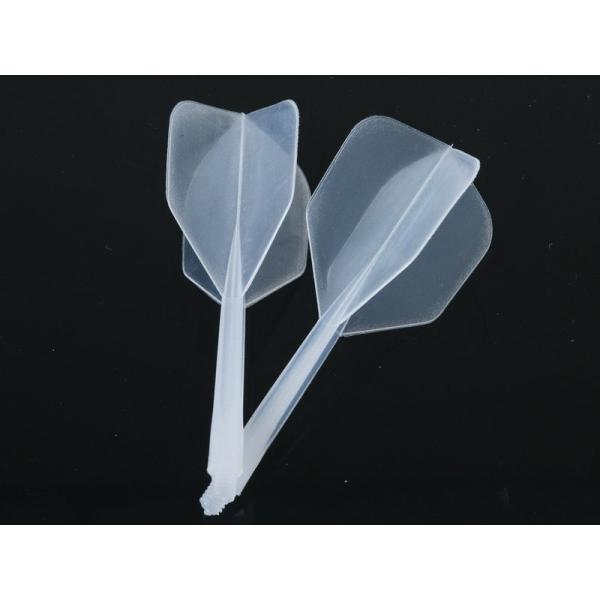 ゲーム ダーツ用 交換パーツ ソフト 2BA 一体成型シャフト+フライト 3本入り#クリアホワイト