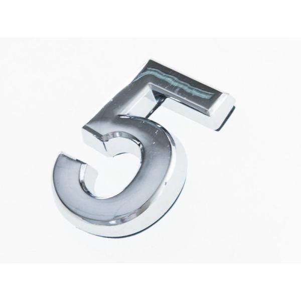 5CM 数字 ナンバー エンブレム ステッカー シール シルバー#5