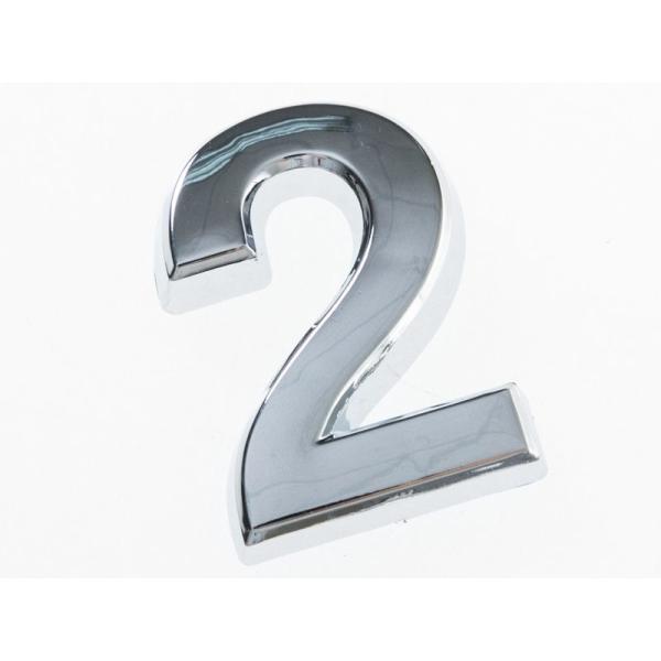 7CM 数字 ナンバー エンブレム ステッカー シール シルバー#2