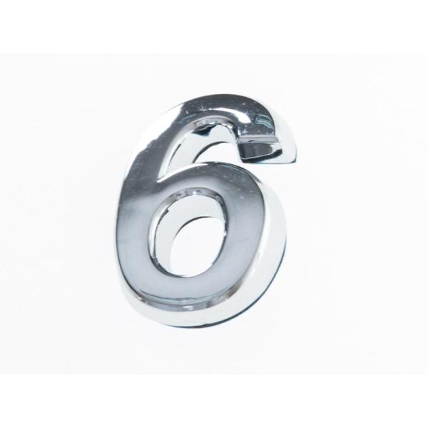 7CM 数字 ナンバー エンブレム ステッカー シール シルバー#6