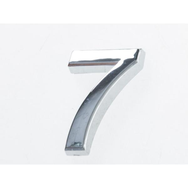 7CM 数字 ナンバー エンブレム ステッカー シール シルバー#7
