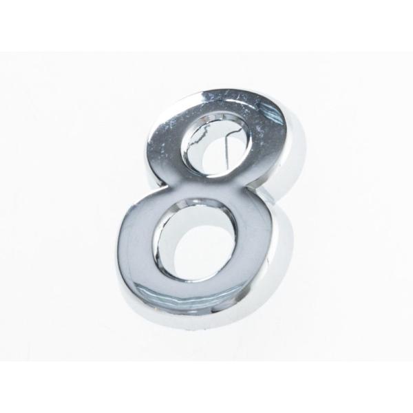 7CM 数字 ナンバー エンブレム ステッカー シール シルバー#8