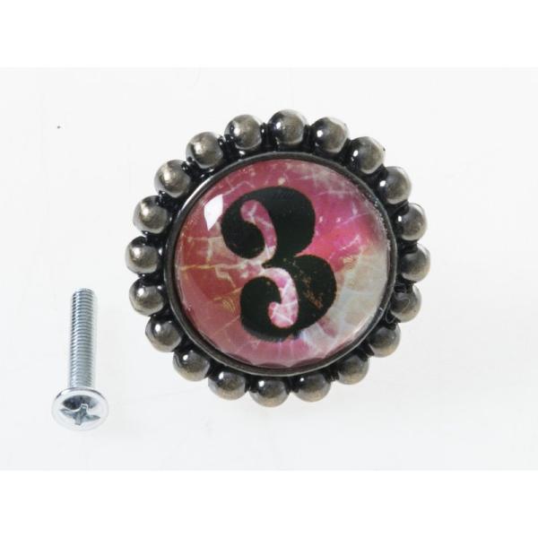 生活雑貨 インテリアグッズ 引き出しなど 家具用 レトロ風 フラワー つまみ 取っ手#数字３