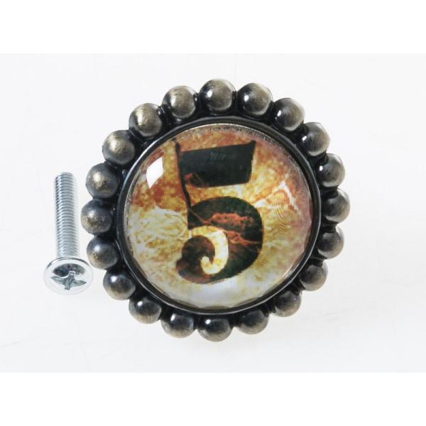 生活雑貨 インテリアグッズ 引き出しなど 家具用 レトロ風 フラワー つまみ 取っ手#数字５