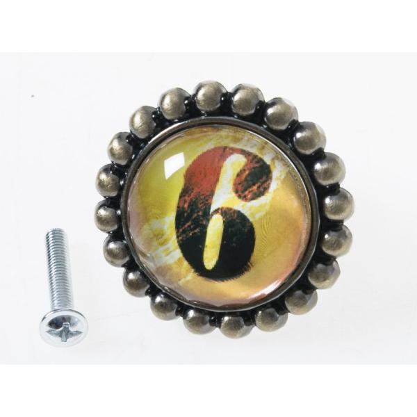 生活雑貨 インテリアグッズ 引き出しなど 家具用 レトロ風 フラワー つまみ 取っ手#数字６