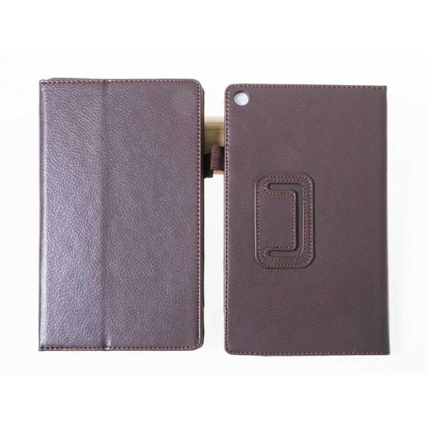 AMAZON KINDLE FIRE HD8 2016用 レイシPUレザー風 スタンドケースカバー#...