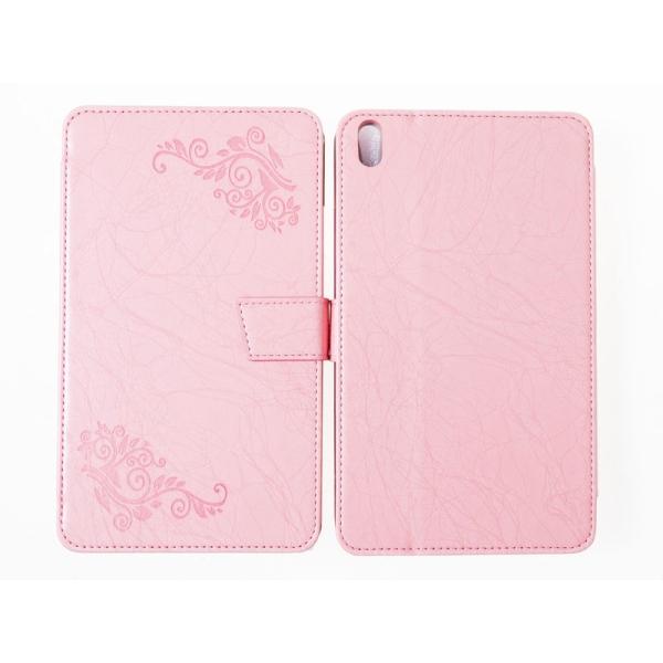 HUAWEI MEDIAPAD T2 8.0 PRO用 花柄 PUレザー風 スタンドケースカバー#ピ...
