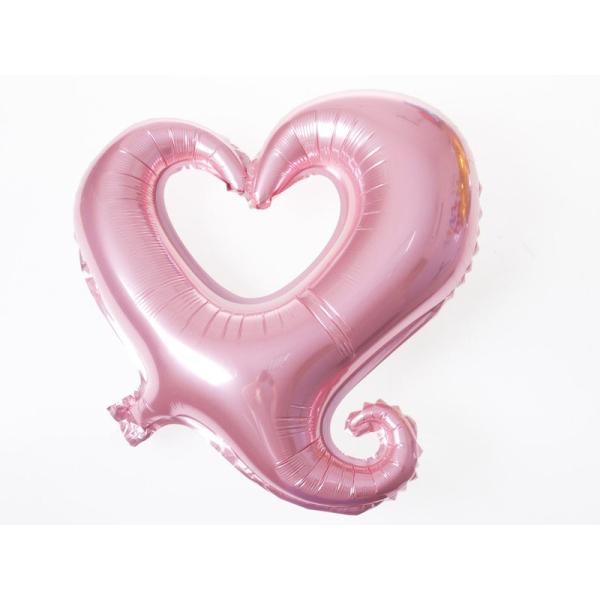 パーティー お祭り イベント デコ バルーン アルミ風船 18インチ 空心ハート模様 3個入#ピンク