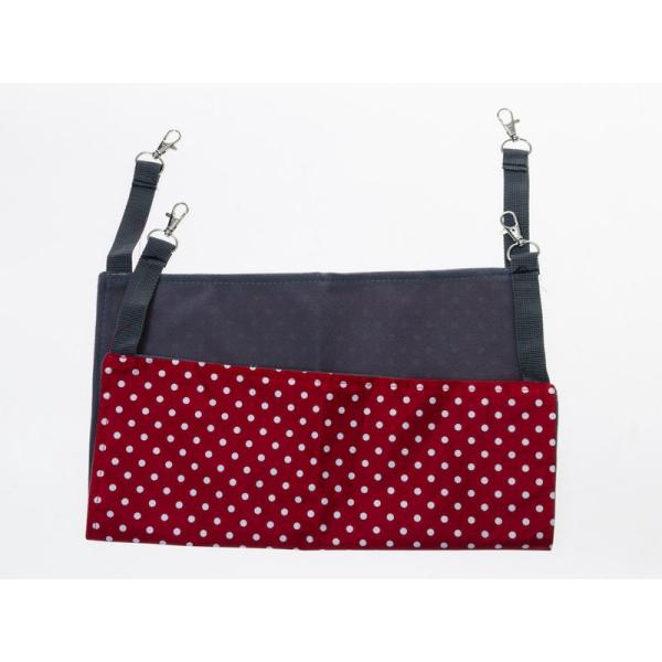 ペット 猫 犬 ハンモック ニャンモック 寝袋 柔らかい 四季兼用 Lサイズ#ドット×レッド