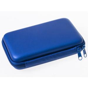 汎用 収納ケース キャリーバッグ 小物 携帯 イヤホン USBケーブル 外付けハードディスクなど#Lサイズ/ブルー