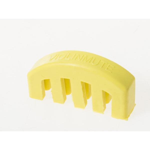 バイオリン用 ゴム製 コムタイプ ミュート 消音器 弱音器#イエロー