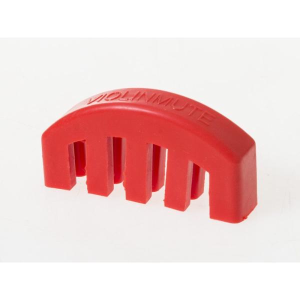 バイオリン用 ゴム製 コムタイプ ミュート 消音器 弱音器#レッド