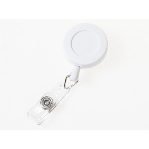 汎用 巻き取り 伸縮タイプ ホルダー IDカードネーム 名札ケースなど 2個入 マット#ホワイト