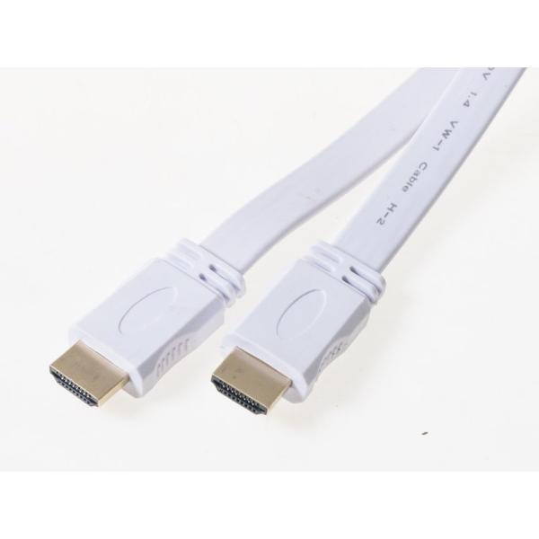 HDMI 1.4 オス TO オス アダプタ コネクター 延長ケーブル カラフル 平タイプ#ホワイト...