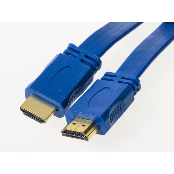 HDMI 1.4 オス TO オス アダプタ コネクター 延長ケーブル カラフル 平タイプ#ブルー1...