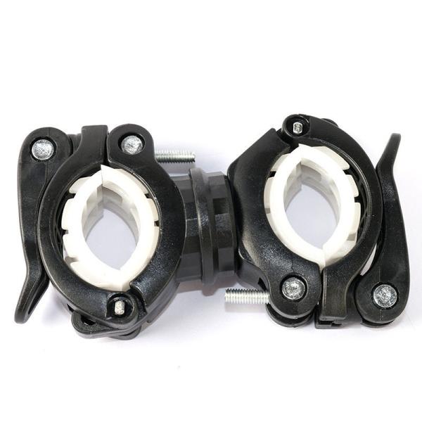 自転車 汎用タイプ 360度回転 調整可能 懐中電灯ホルダー ブラケット#ブラック+ホワイト