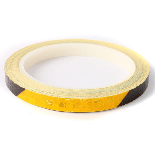 汎用タイプ 自動車 バイク 自転車など 反射ステッカー リフレクト ラインテープ 8M#ブラック+オ...