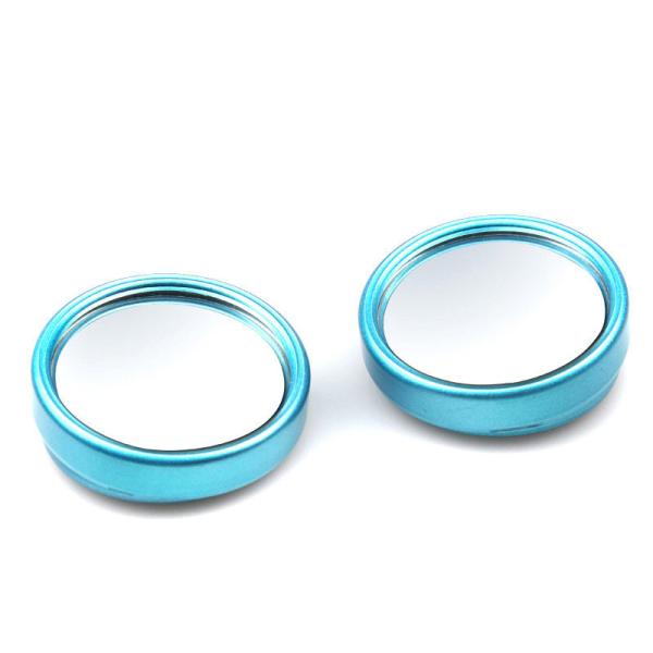 自動車 バイク用 補助ミラー ブラインドスポットミラー 平面鏡 360度調整#ブルー