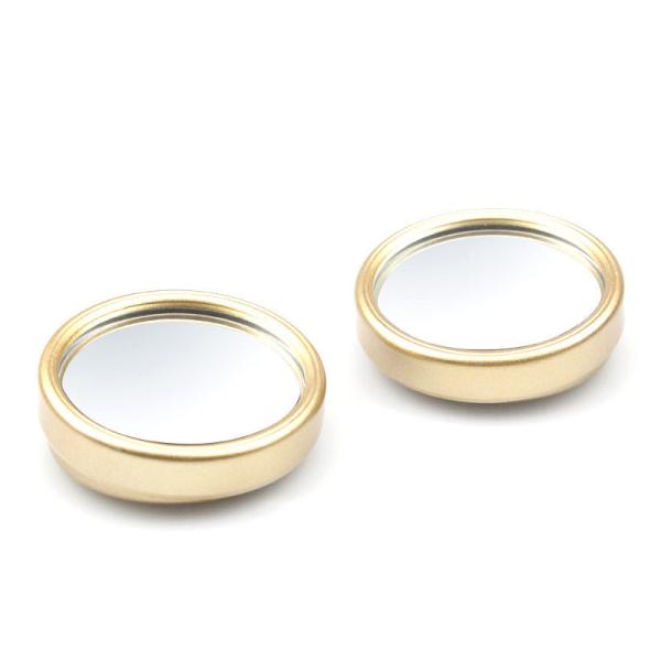 自動車 バイク用 補助ミラー ブラインドスポットミラー 平面鏡 360度調整#ゴールド