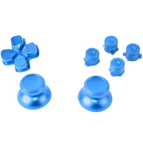 PS4用 コントローラー 交換用パーツ 金属製 ボタンセット ブレットボタン 7点セット#ブルー