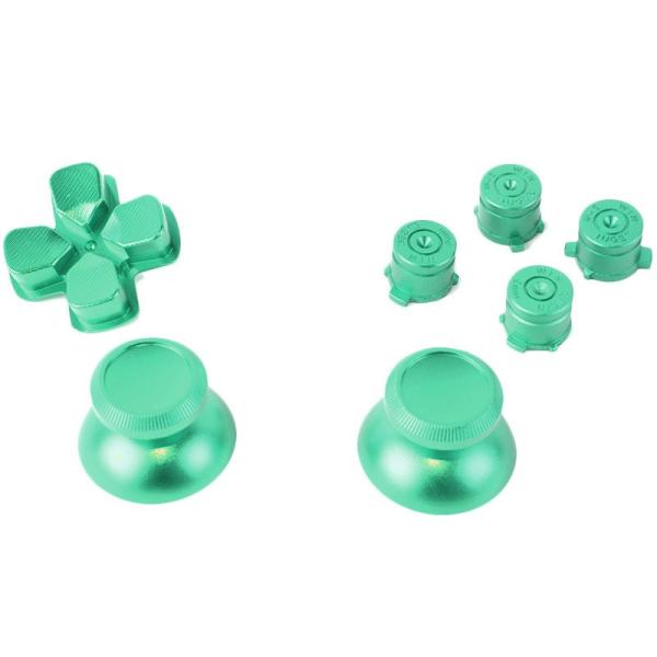 PS4用 コントローラー 交換用パーツ 金属製 ボタンセット ブレットボタン 7点セット#グリーン