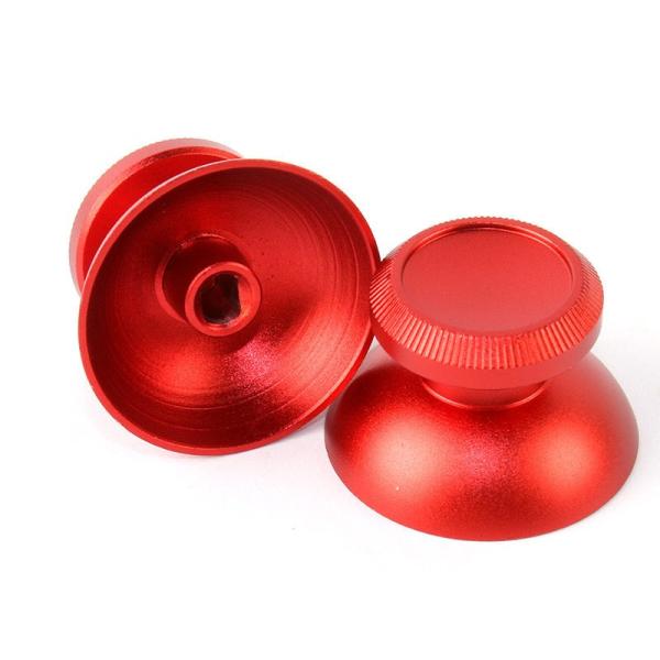 PS4用 コントローラー 交換用パーツ 金属製 アナログスティック 2個セット#レッド