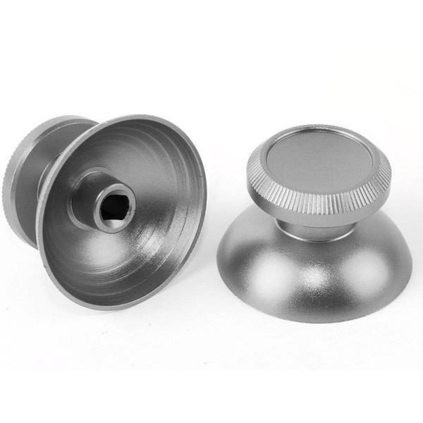 PS4用 コントローラー 交換用パーツ 金属製 アナログスティック 2個セット#シルバー