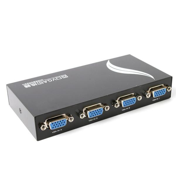 VGA切替器スイッチ 15ピン 1入力4出力 アダプタ#ブラック