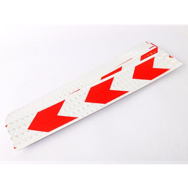 高輝度 事故防止 反射ステッカー シール カプセルプリズム型 20枚セット 矢印柄#レッドXホワイト