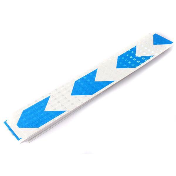 高輝度 事故防止 反射ステッカー シール カプセルプリズム型 20枚セット 矢印柄#ブルーXホワイト