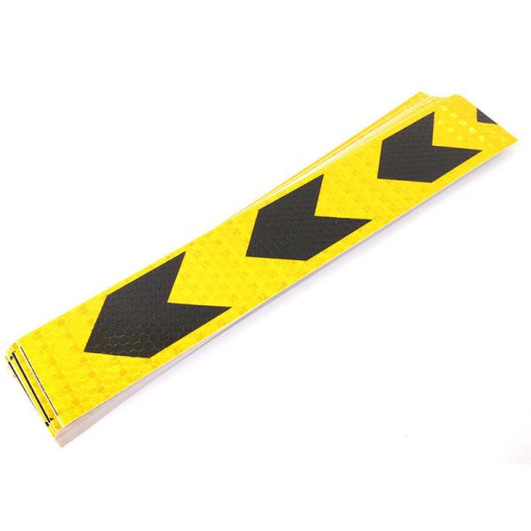 高輝度 事故防止 反射ステッカー シール カプセルプリズム型 20枚セット 矢印柄#ブラックXイエロ...