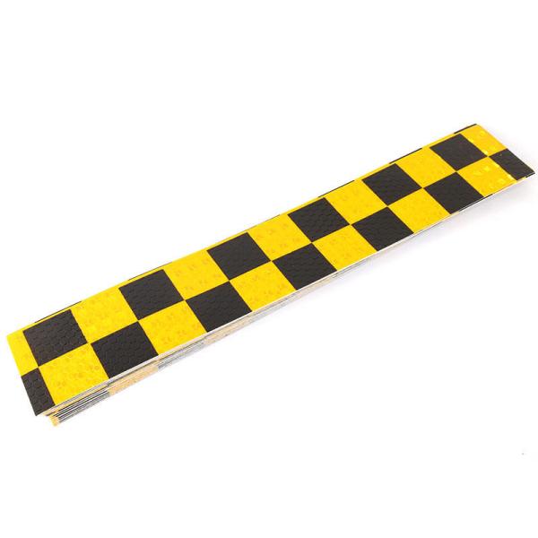 高輝度 事故防止 反射ステッカー シール カプセルプリズム型 20枚セット チェック柄#ブラックXイ...