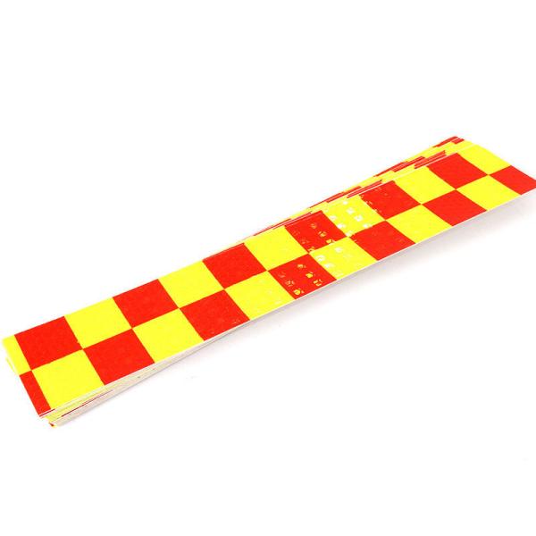 高輝度 事故防止 反射ステッカー シール カプセルプリズム型 20枚セット チェック柄#蛍光黄Xレッ...