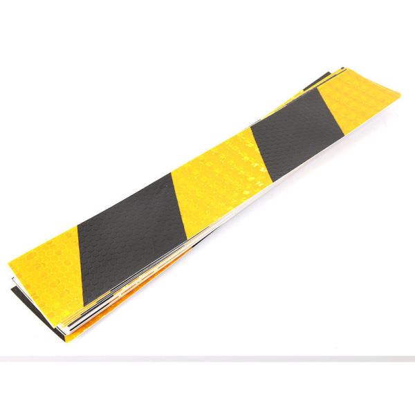 高輝度 事故防止 反射ステッカー シール カプセルプリズム型 20枚セット 斜め柄#ブラックXイエロ...