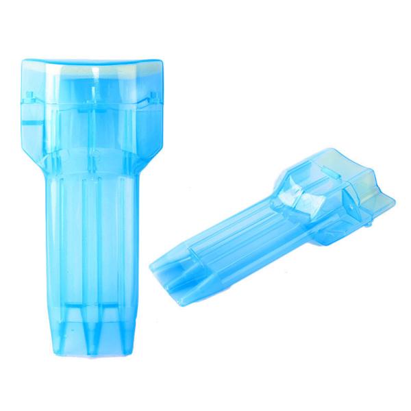 ダーツフライト ダーツの矢用 収納ケース コンパクト ドロップスリーブ キーリング付き 半透明#ブル...