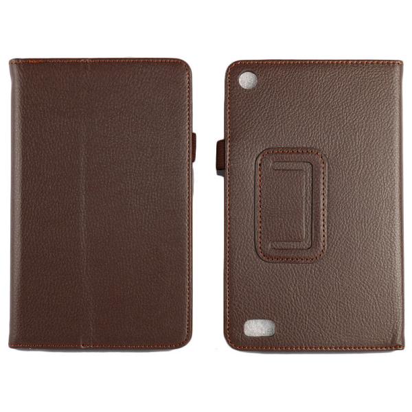 AMAZON 2017 KINDLE FIRE 7専用 PUレザー レイシー調 横開き カバー#ブラ...