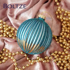 クリスマスツリー オーナメント ドイツ BOLTZE(ボルツ) ガラスボール プリシア 1個入 [4] 8cm ライトブルー  (2027120)｜pika-q