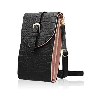 1st Srius スマホショルダー レディース スマホポシェット 斜めがけ バイカラー クロコ柄デザイン お財布ポシェット