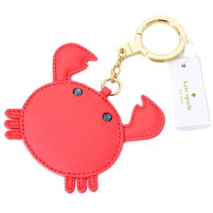 ケイトスペード  katespade レザー カニ キーフォブ キーホルダー コーラルピンク 0065