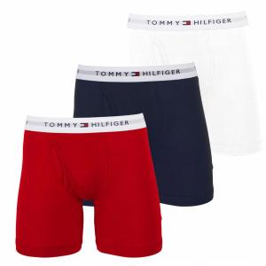 トミーヒルフィガー パンツ TOMMY HILFIGER コットン メンズ ウエスト ロゴ ブリーフ 下着 ボクサーパンツ 3枚セット 日本未発売 M マホガニーセット 09TE001608｜pike-st