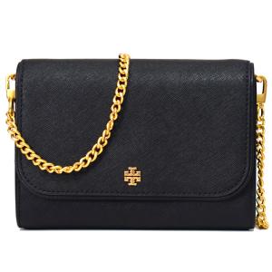 トリーバーチ バッグ TORY BURCH レザー エマーソン ロゴ チェーン ウォレット 2way クラッチ クロスボディ 斜めがけ ショルダーバッグ ブラック 136093｜pike-st