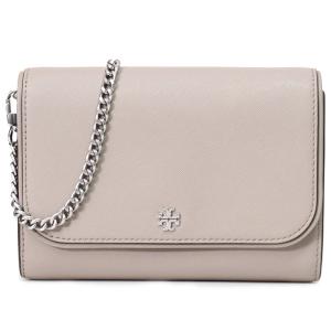 トリーバーチ バッグ TORY BURCH レザー エマーソン ロゴ チェーン ウォレット 2way クラッチ クロスボディ ショルダーバッグ グレーチャーク 136093｜pike-st