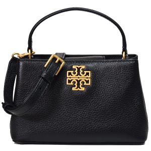 トリーバーチ バッグ TORY BURCH レザー ブリテン マイクロ サッチェル ロゴ トート 2way クロスボディ 斜め掛け ショルダー ハンドバッグ ブラック 139091｜pike-st