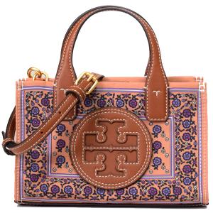 トリーバーチ バッグ TORY BURCH レザー エラ 花柄 ロゴ ミニ トート 2way クロスボディ 斜め掛け ショルダー ブラウンフローラル デイジーボーダー 140095｜pike-st