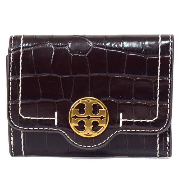 トリーバーチ 財布 TORY BURCH エンボスド クロコダイル レザー ロゴ ミディアム ステッ...